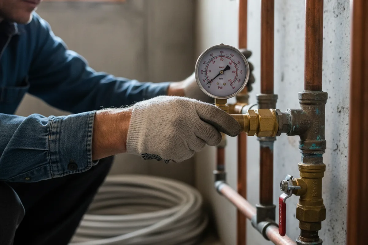 Pressure testing a repaired line during Water Line Repair in Rayville