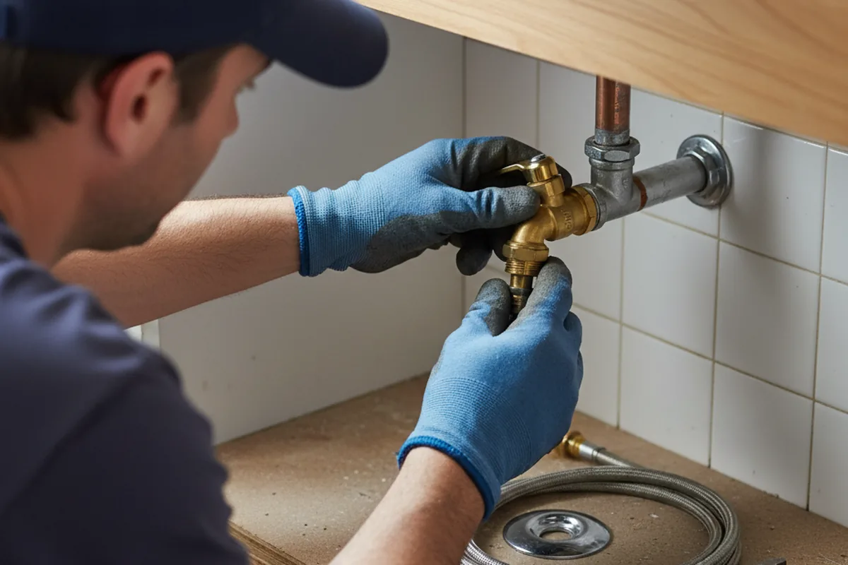 Shutoff valve and fitting work during Emergency Plumbing in Rayville
